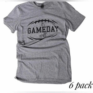 Lot of 6 “GAME DAY” T-Shirts sizes S, M, L, XL Short Sleeve Football Resell NEW!